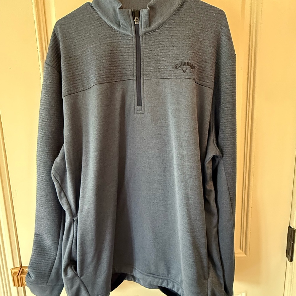 Callaway Navy Blue Cross Quarter Zip Pullover